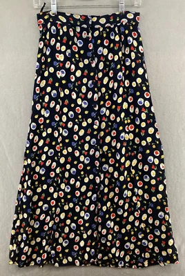 Falda vaquera Paul Harris para mujer mediana azul floral maxi botones años 90 Foto 1 de 4