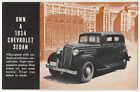 1934 Chevrolet Auto Limuzyna Reklama - Pocztówka samochodowa vintage