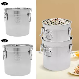 21L/33L Luftdicht Reiskübel 304 Edelstahl Kanister Frischhaltedose - Bild 1 von 34