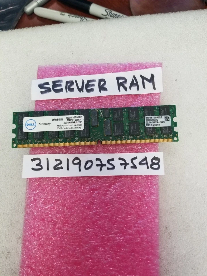 DELL 4GB PC DDR2 PC2 DDR PC2-3200R DDR2-400 3200R 400MHZ 240PIN RDIMM 2RX4 256X4 - Image 1 of 1