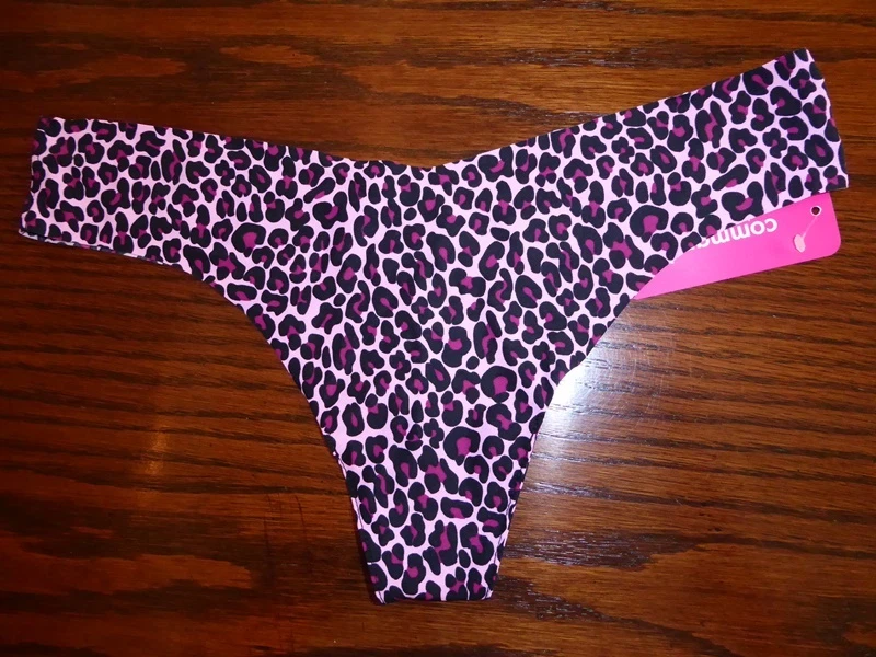 NUEVO CON ETIQUETAS BRAGAS TANGA COMMANDO STRETCH MICROFIBRA TIRO BAJO ROSA ANIMAL S/M M/L Foto 1 de 1