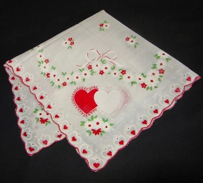 Винтажные ленточки с сердечками Hankie Valentine и изобилие цветов - Изображение 1 из 4