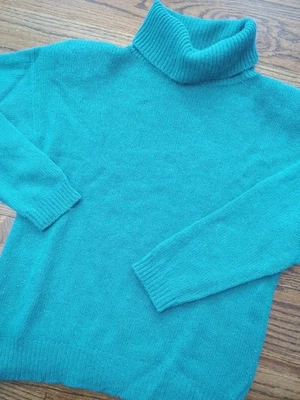 Suéter Jeanne Pierre Azul Angora Lana Cuello Alto Talla L Cabincore Tranquilo Lujo  Foto 1 de 4