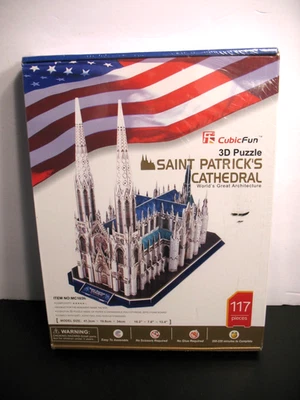 SAINT ST. PATRICK'S CATHEDRAL 3D PUZZLE 117 PIECES CUBICFUN NEW ARCHITECTURE - Image 1 of 3