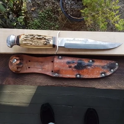 Sabre Monarch 152 "Original BOWIE KNIFE" 10.6-in. STAG Handle Solingen, GERMANY - Image 1 of 4