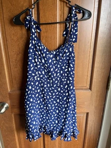 Reformation Christine Mini Dress Blue Tie Shoulder Size 4 - Picture 1 of 6