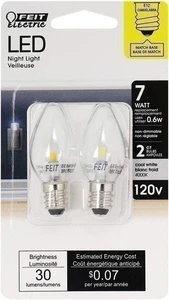 Feit Electric BPC7/LED 0.6 Watt Non Dimmable C7 Candelabra Base, Clear, LED... - Picture 1 of 4