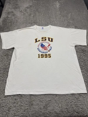 Vtg LSU Tigers Shirt Men 3XL White 1995 Independence Bowl Crewneck Made In USA - Image 1 of 4