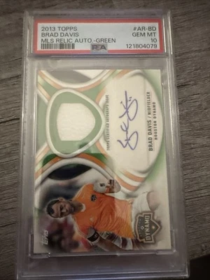 2013 Topps MLS Brad Davis Patch Auto 73/75 PSA 10 SUPER RARE HOUSTON DYNAMO - Image 1 of 2