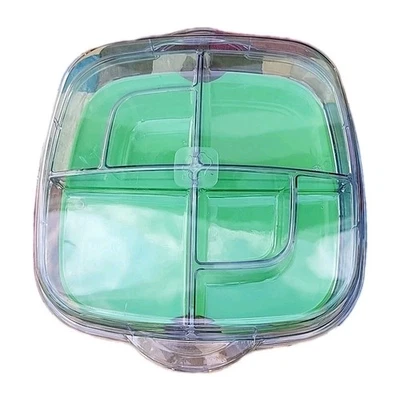 Pampered Chef Cool & Serve Square Tray Green and Clear #2292 *READ* - Image 1 of 4