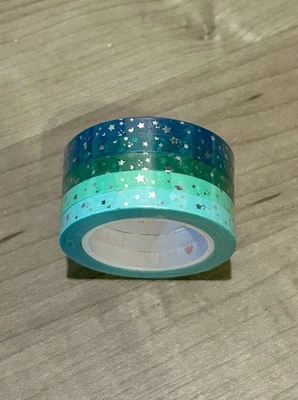 NUEVO Juego de 5 rollos de cinta washi Simply Gilded 5 mm Green Shooting Stars Foto 1 de 2