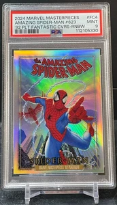 2024 Marvel Masterpieces '92 Platinum Spider-Man Fantastic Covers Rainbow PSA 9 - Imagen 1 de 2