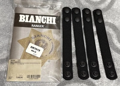 Bianchi Ranger Belt Keeper 4 Pack - Snap Closure - Black Snap- Model 7406 - Image 1 of 3