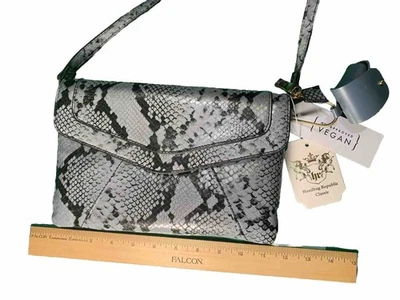 Bolso de Mano Nicole Miller Cartera República Cl0158 Estampado Geométrico Animal Gris Negro Nuevo con Etiquetas Foto 1 de 4