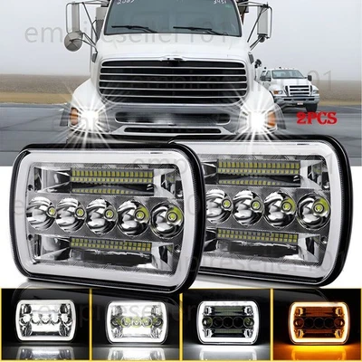 Faros LED haz sellado 2 piezas para camión comercial Sterling LT9500 7x6" 5X7 Foto 1 de 4