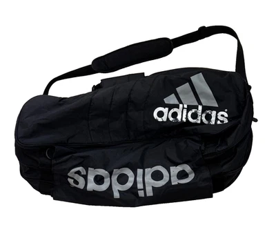 Adidas ~ Bolsa de Tenis Doble; Negra; 18" de Largo x 8" de Profundidad; Correa para el Hombro; Bolsillos Foto 1 de 4