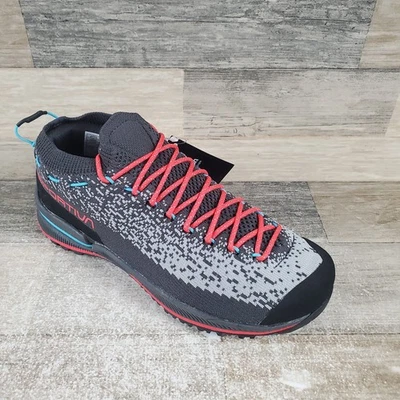 Sapatos femininos La Sportiva TX2 Evo Approach tamanho 7 carbono hibisco com cadarço parte superior baixa - Imagem 1 de 4