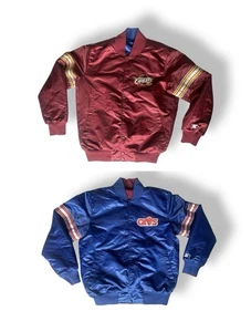 Starter Satin Bomber Jacket Reversible Cleveland Cavaliers Xl Throwback - Picture 1 of 16