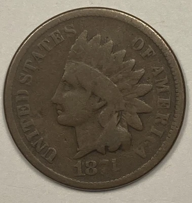 1871 Indian Cent .01. Choice Very Good. - Image 1 of 3