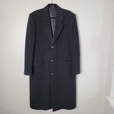 Abrigo Mark Alexander 42L mezcla de cachemir negro 3 botones 2 bolsillos Foto 1 de 4