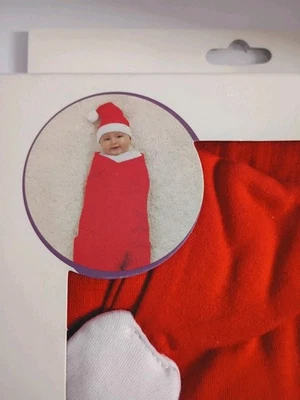 Baby младенца Рождество пеленки и Beanie комплект красный Санта одеяло и шляпа совершенно новый - Изображение 1 из 2