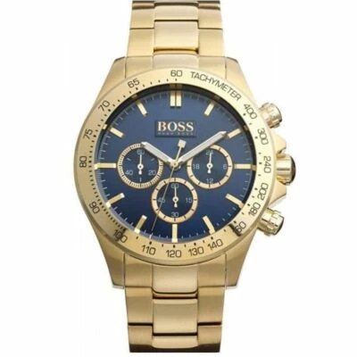 HUGO BOSS MENS IKON CHRONO WATCH HB1513340 GOLD - WARRANTY - RRP 395.00 - image 1 of 3