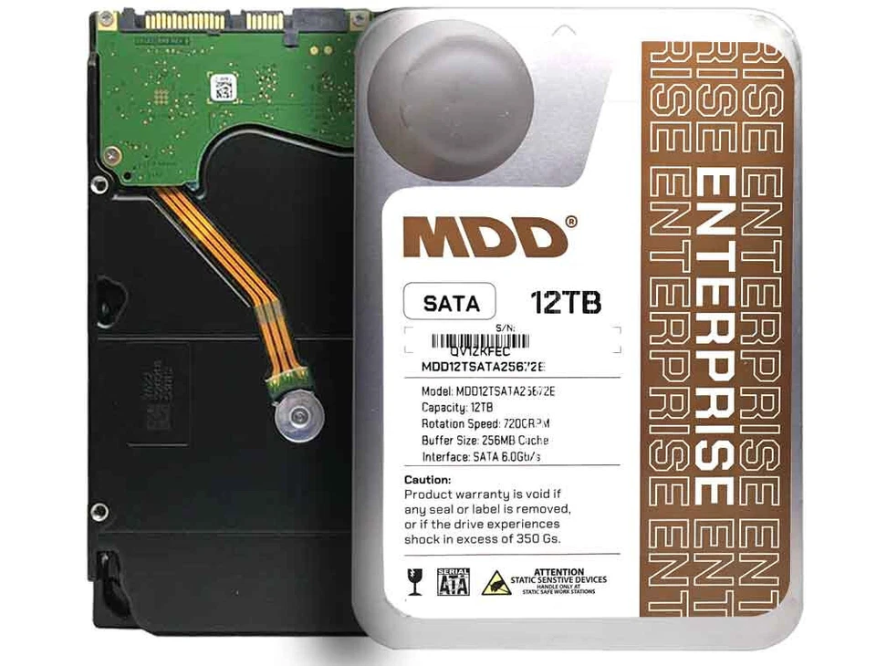 MDD 12TB 256MB Cache 7200RPM SATA 6.0Gb/s 3.5in Enterprise, NAS, CCTV Hard Drive - Image 1 of 4
