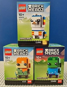 LEGO BrickHeadz 3× Minecraft Alex, Llama, Zombie, 40624/25/26 Brand New Sealed. - Picture 1 of 2