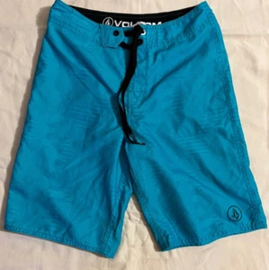 Volcom Teal Blue Boys Mens Board Shorts Swim Trunks 26 1/2 Actual 27 x 9” - Picture 1 of 4
