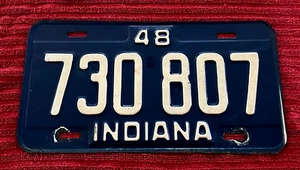 VINTAGE OLD-SCHOOL INDIANA 1948 AUTOMOBILE LICENSE PLATE - RARE - Picture 1 of 2