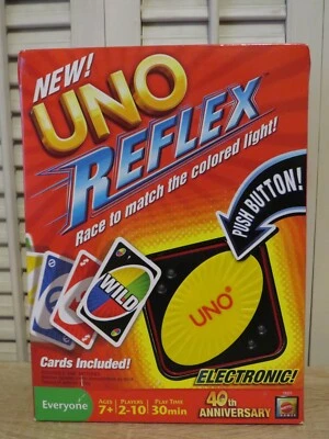 New UNO REFLEX Electronic Card Game ~ Race to Match the Colored Light NIB 2010 - Image 1 of 4