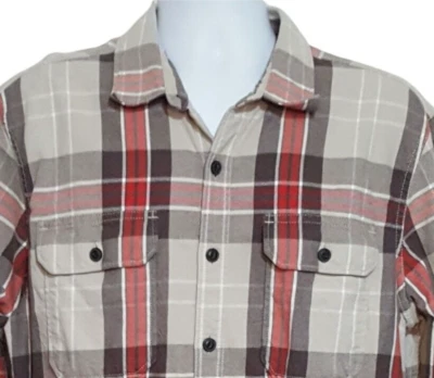 Eddie Bauer vintage shirt men's XL tall long sleeve  heavy twill plaid workwear - Image 1 of 4