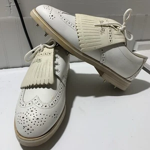 Foot Joy Women's Soft Joys 2 Golf Shoes Cleats White Wingtip Size 6.5 N - Picture 1 of 14