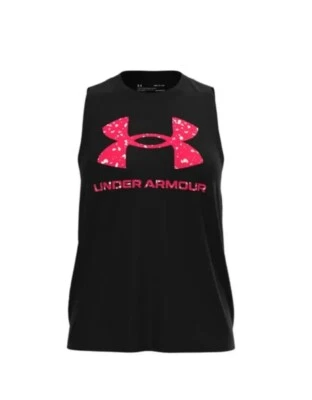 Under Armour - Women's Sportstyle Loose Graphic Tank Top, Black With Pink - new - Image 1 of 4