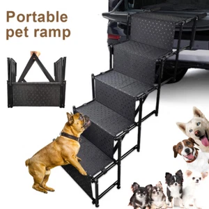 Pet Stairs Foldable 5-Step Dog Steps for High Bed Non-slip Car Ladder Ramp SUV - Picture 1 of 11