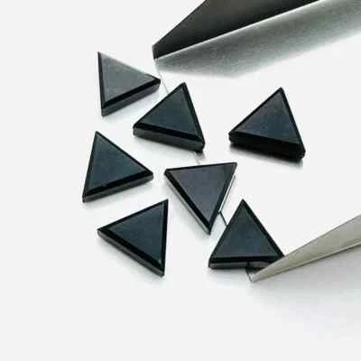 Wholesale Natural Black onyx Cabochon Triangle shape Loose Gemstone Jewellery - Image 1 of 3