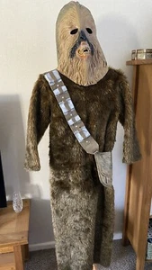 Star Wars Deluxe Chewbacca Costume Kid Child Boy Size Medium Faux Fur Latex Mask - Picture 1 of 21