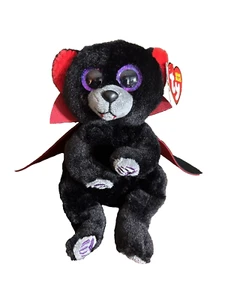 Ty Beanie Babies Beanie Bellies BEARLA Halloween Oso Vampiro 6" Nuevo con Etiquetas - Imagen 1 de 6