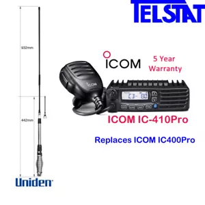 Icom IC-410 Pro IC410Pro 5 Watt UHF CB Radio + Uniden AT-880 Twin Antenna Pack - Picture 1 of 1