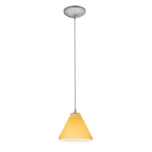 Access Lighting Pendant Light 6?x 7.25? Metal Modern Glass Shade Brushed - Picture 1 of 1