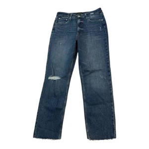 Free Assembly High Rise Straight Leg Raw Hem Jeans Größe 12 - Bild 1 von 12
