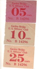 China Marines Military Trade Token Chit Garden Bridge Officers Club