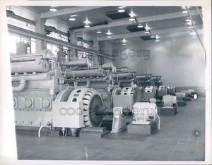 1968 Press Photo Giant Diesel Electric Generators Deer Island Treatment Plant - Picture 1 of 2