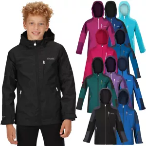 Regatta Boys & Girls Junior Calderdale II Jacket Waterproof Hooded Coat - Picture 1 of 47