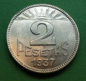2 Pesetas 1937 CONSEJO DE ASTURIAS Y LEÓN SIN CIRCULAR SC - Imagen 1 de 6