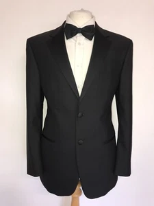 M&S Collezione -Mens BLACK WOOL Dinner SUIT - 42 Short -W36 L29 -GORGEOUS TUXEDO - Picture 1 of 11