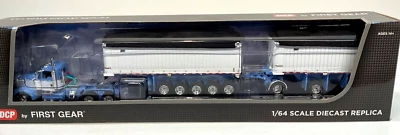 Kenworth W900L Day Cab w Michigan East Dump Doubles Trailers 1/64 DCP First Gear - Image 1 of 4