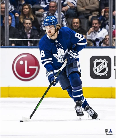 William Nylander Toronto Maple Leafs Unsigned Blue Jersey Skating Photo Cover