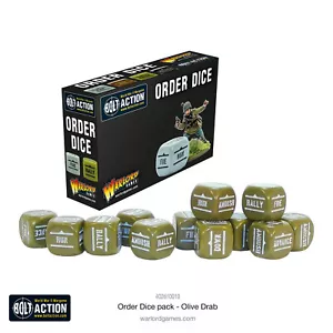 Bolt Action Order Dice - Olive Drab (12) - Free Postage! - Picture 1 of 2