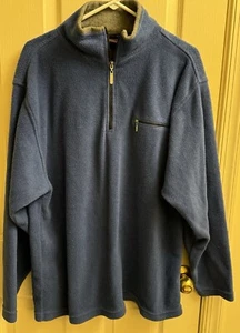 Foot Locker Mens Fleece Sweatshirt Blue 1/4 Zipper Long Sleeve Mock Neck XL - Picture 1 of 6